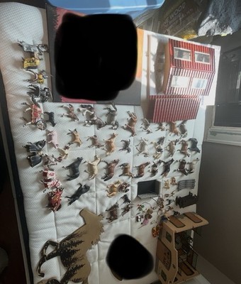 Big Lot Of Schleich Horses, People, Animals,barn And Other Accessories