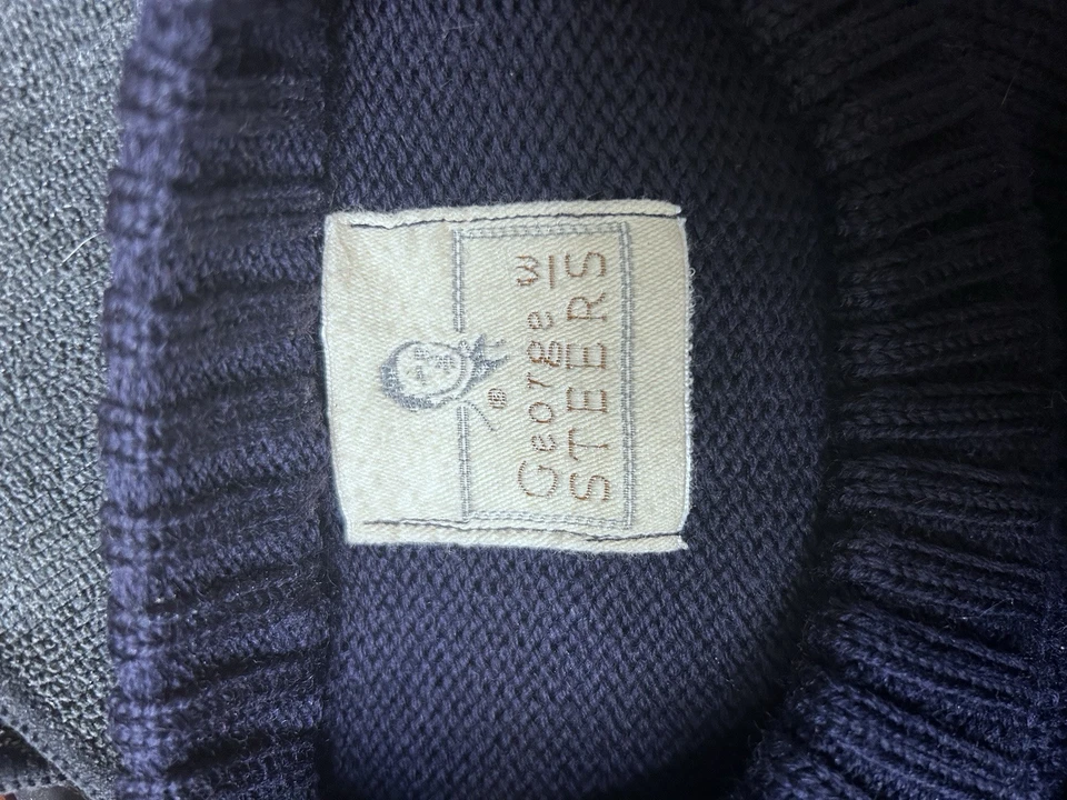 Мужской винтажный шерстяной свитер George W Steers размер XL 100% китобой ботаника шерсть и кожа - Изображение 4 из 4