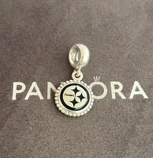 Pandora Pittsburgh Steelers Dangle Charm Pendant S925 Sterling Silver