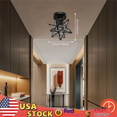 Star Shaped Glass Hanging Lamp Flush Mount Pendant Light Ceiling Chandelier