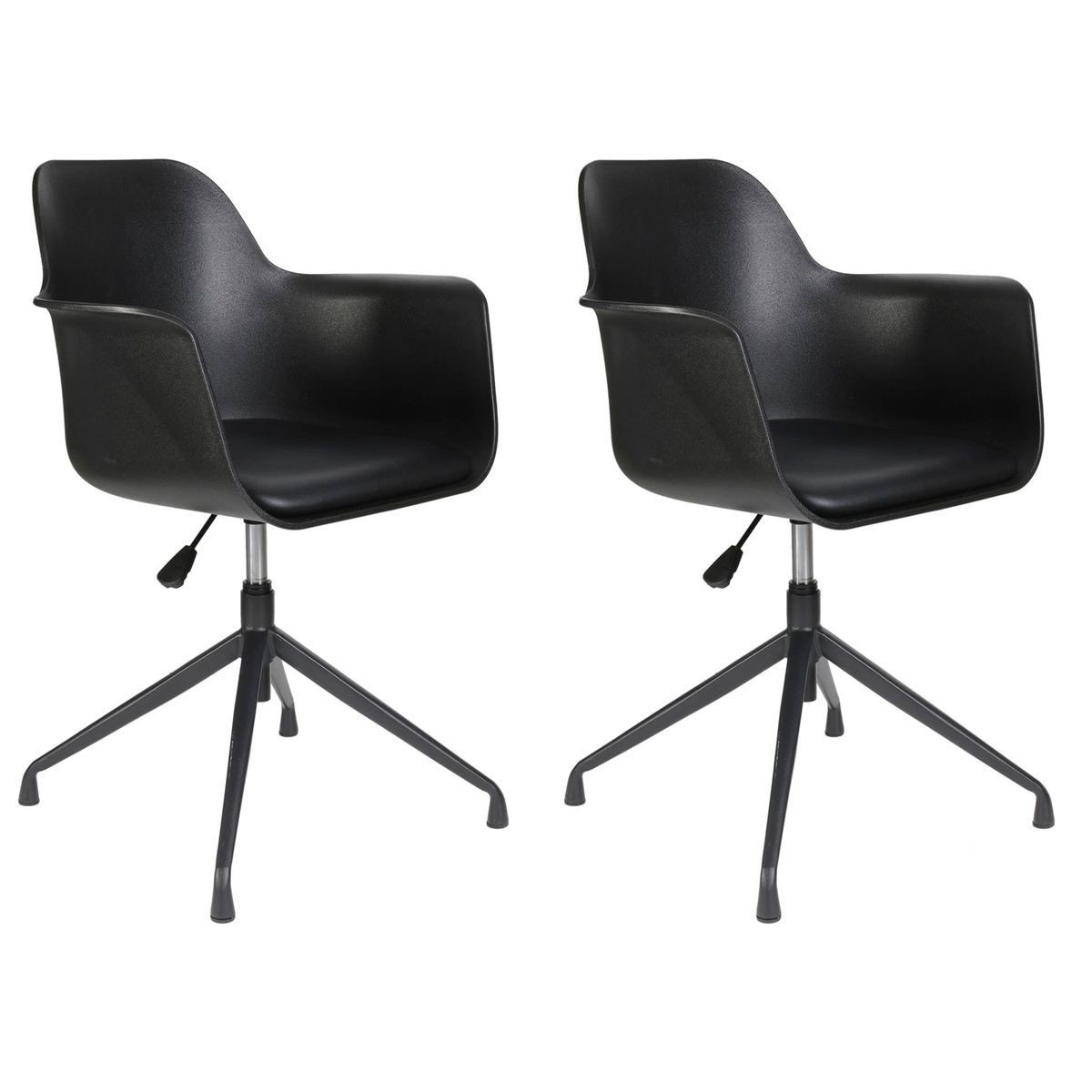 Fauteuils pivotants Chicago 78cm noir pour salon et coin lecture