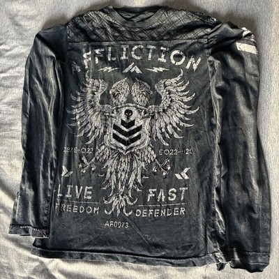 Affliction Freedom Defender Live Fast Acid Washed Long Sleeve