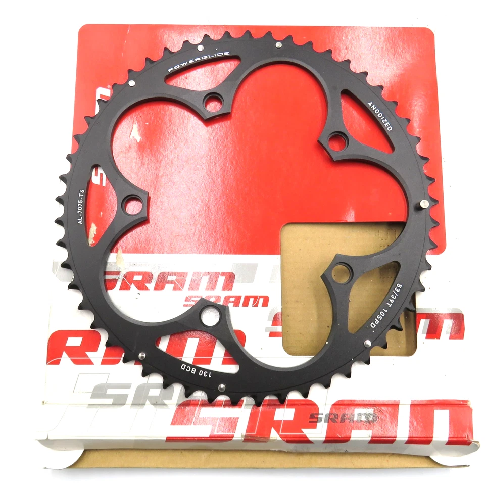 Sram 53T 130BCD PowerGlide Chainring Alloy 10 speed 5 bolt - Image 2 of 3