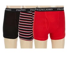 Polo Ralph Lauren Boxer Brief 3-Pack Classic Fit Cotton Men's SZ L Red Black