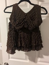 SheIn Two Piece Set Size M/6 Brown Textured Asymmetrical Mini Skort  Halter Top