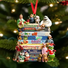 Classic Christmas Movies Collection Stack 2D FLAT Ornament, Personalized Gifts