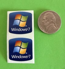 2 x Windows 7 Operating System OS Sticker Badge Decal 21mm x 21mm