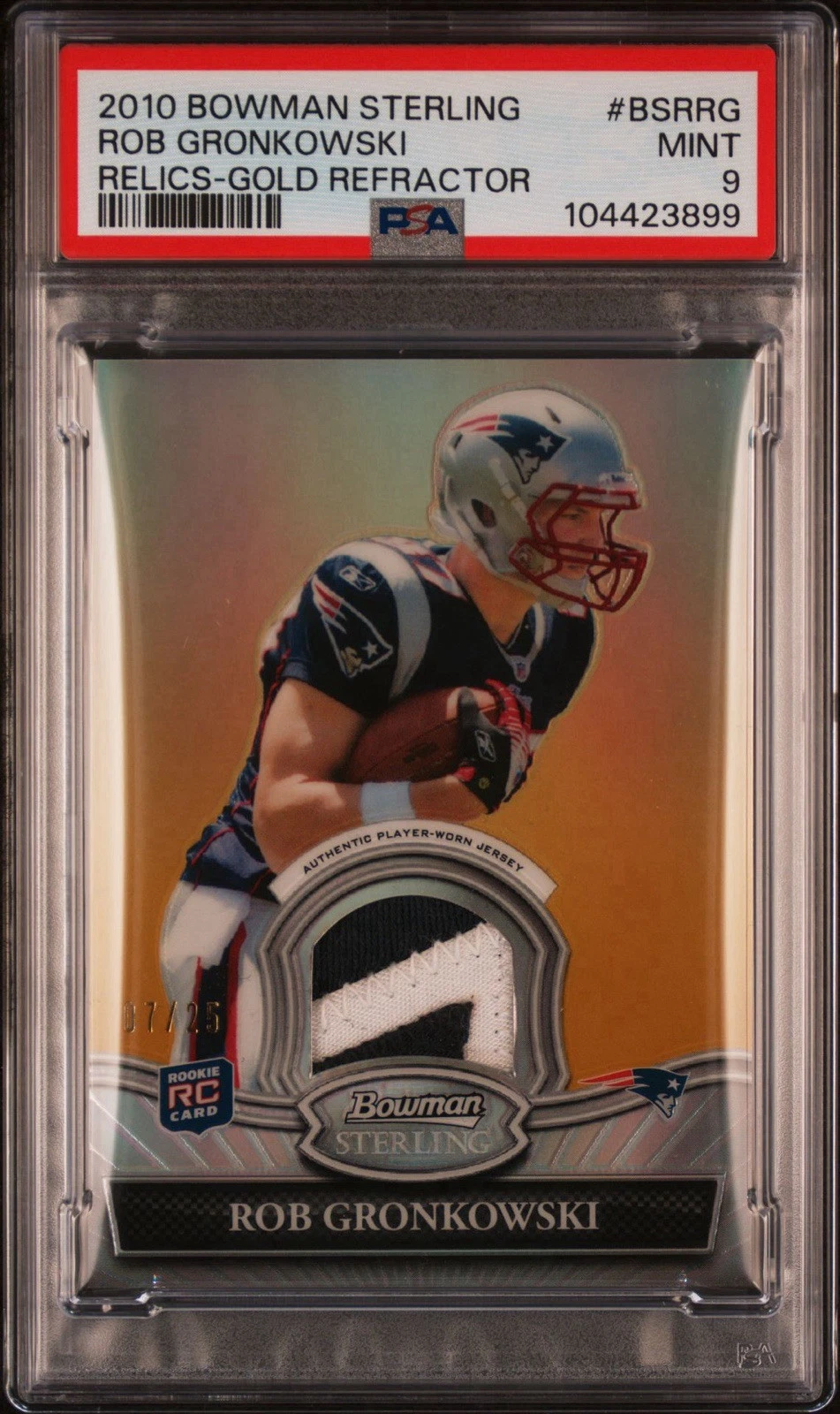 Rob Gronkowski Bowman Sterling Relics #BSRRG Gold Refractor