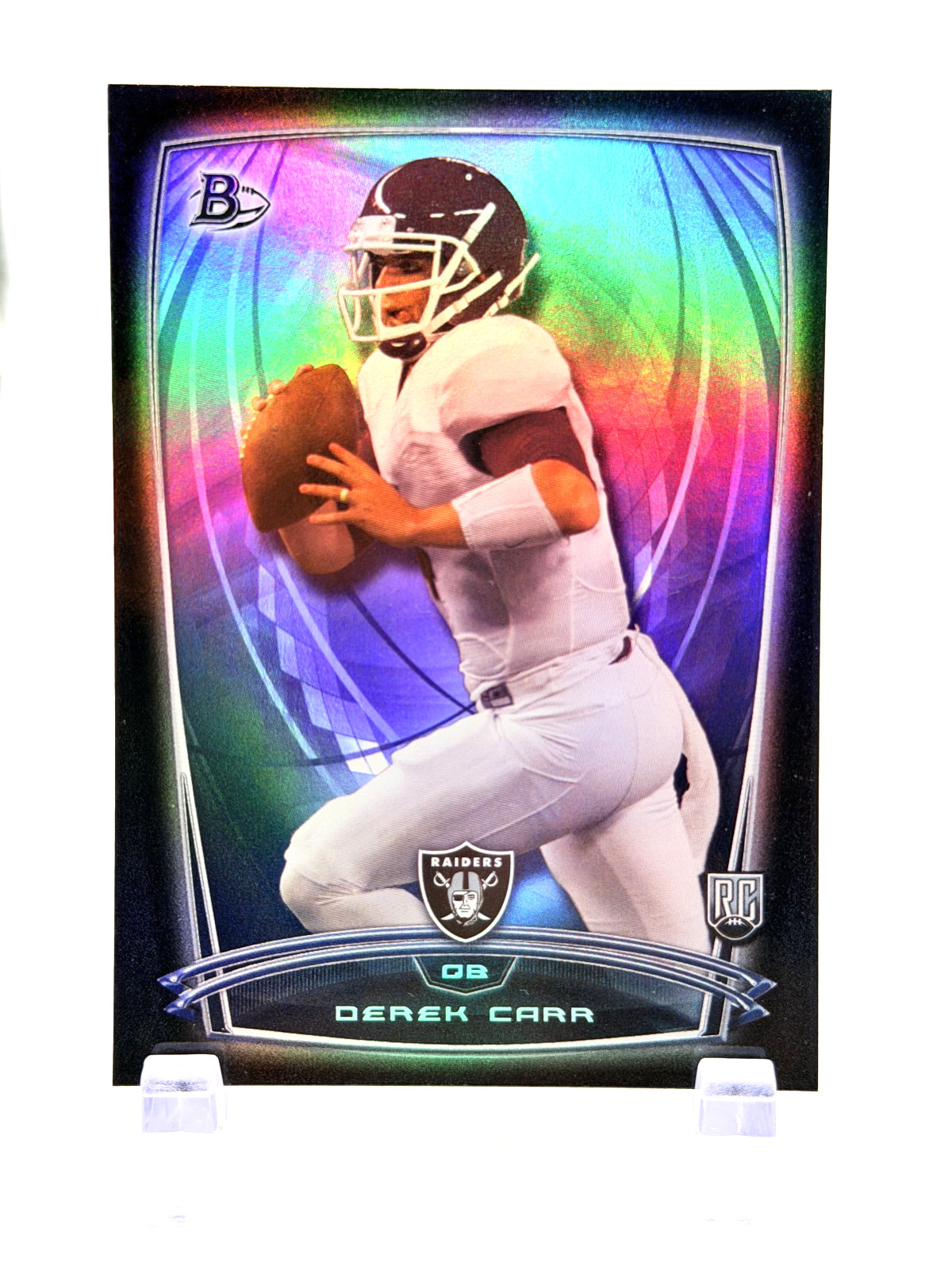 2014 Bowman Black Foil Refractor Derek Carr #55 RC