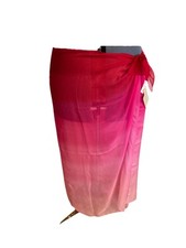 Runway Bright Pink to Hot Pink Ombre Sarong/Pareo Sheer Beach Swimsuit Cover up