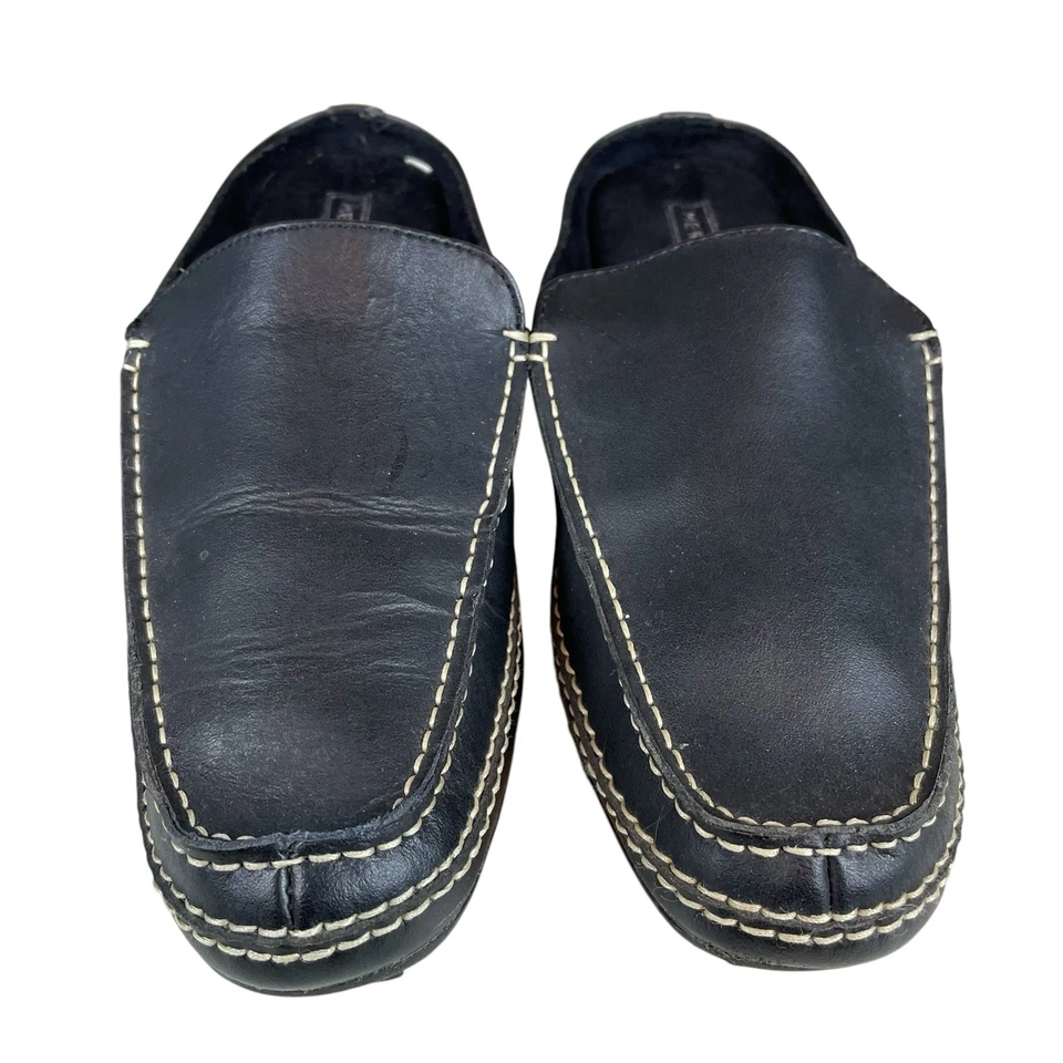 Женские кожаные мокасины Merona Mule 9,5 черные без шнурков - Изображение 3 из 4