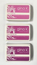 Gina K Designs - Light/Med/Dark Orchid Ink Pads 3 , New