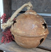 ❤ Rustikale Glocke Eisen Metall Antiklook Deko Sterne Weihnachten Rostlook ❤
