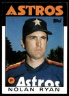 1986 Topps Card Baseball Nolan Ryan Houston Astros #100 NM