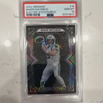 Panini 2022 Obsidian Baker Mayfield Electric Etch Purple #16 /100 PSA 10