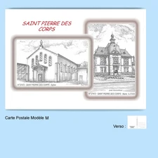 CP M 37472-473 POSTCARD 2 DRAWINGS 37 SAINT PIERRE DES CORPS