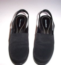 VTG NATURALIZER WOMENS BLACK FABRIC STRAP BACK LOW HEAL SHOES 8 N.