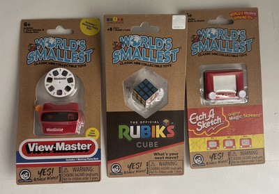 World's Smallest View Master, Rubiks Cube & Etch A Sketch Mini Toy, Mixed Lot 3