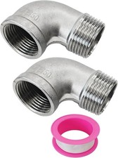 2Pcs 90 Degree Street Elbow Male x Female, 304 Stainless Steel Pipe 1" NPT