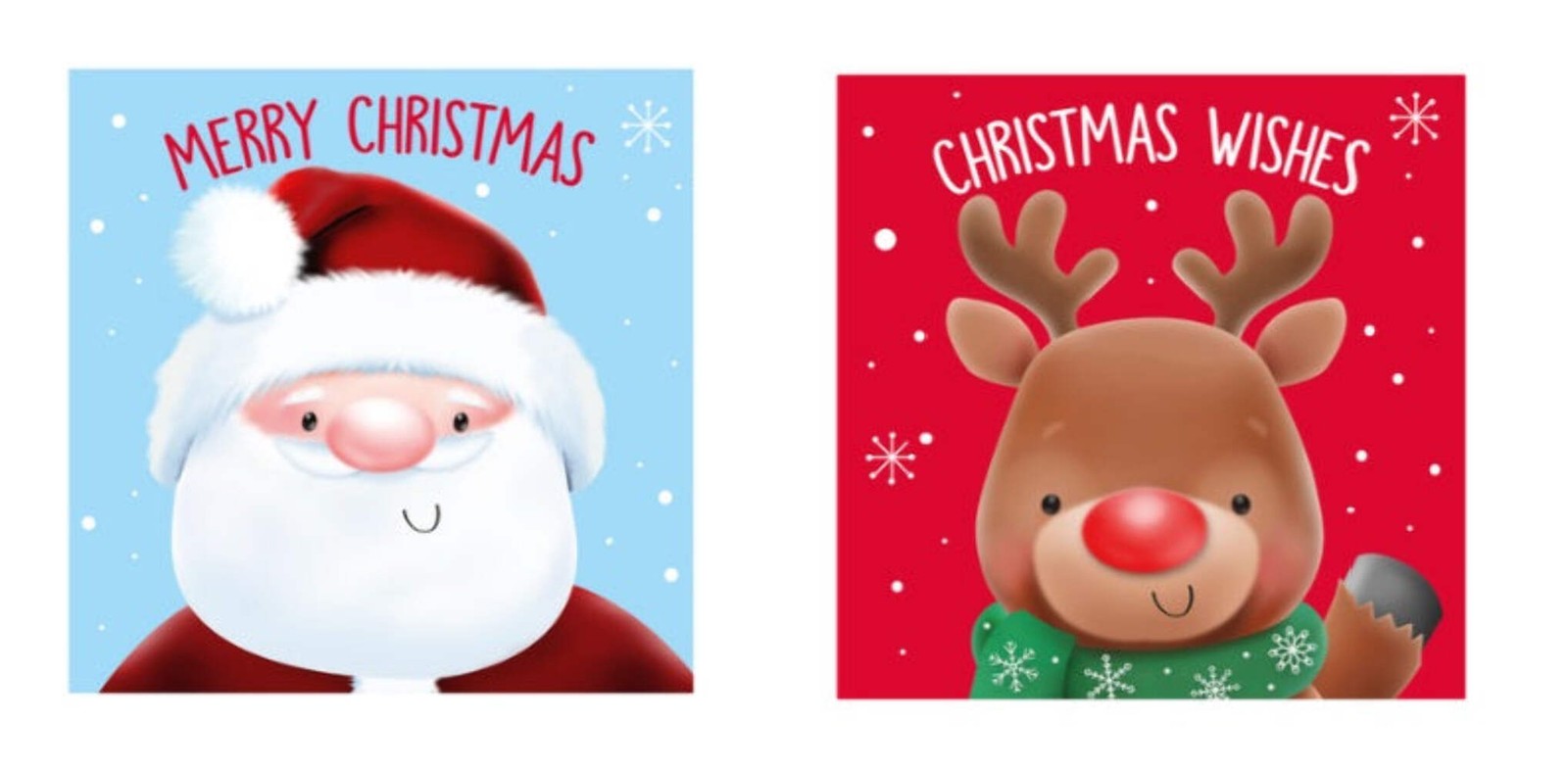 Santa & Reindeer Christmas Cards (Pack of 20)
