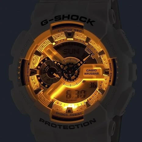 Reloj G-Shock GA-110HDS-7AER Blanco | Resistente a Golpes, 20 Bar, Cronómetro 1/