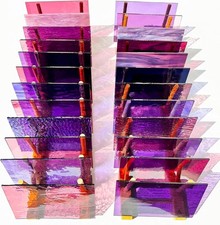 24 Sheets Shades of Purple Stained Glass Sheets 6 X 4 inches Stained Glass