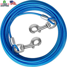 Dog Tie Out Cable 10/15/20/25/30 FT Runner for Yard Steel Wire Cable with Durabl
