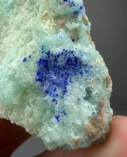 35 GM Rare Aragonite with Azurite Crystals Specimen - Helmand Afghanistan