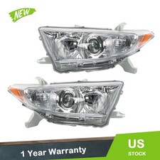 Headlights For Toyota Highlander 2011-2013 Left Right Side Halogen Clear Lens