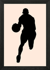 silhouettes basketball Framed Wall Art Poster Canvas Print Picture