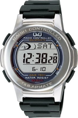 Citizen Q&Q Digitale Funk Solaruhr MHS5-300 Herren Silber NEU