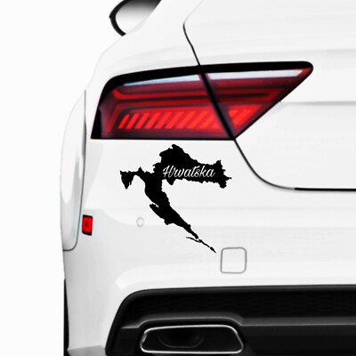 Kroatien / Croatia Aufkleber Hrvatska Karte Umriss Map Auto Sticker Wandtattoo