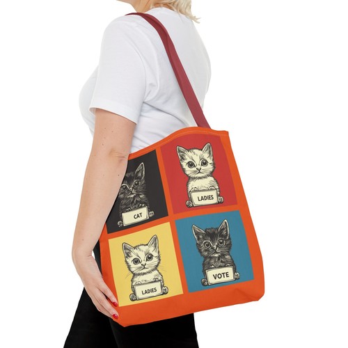 Cat Ladies Vote Tote Bag Carry-On Election Theme Harris Walz Trump Vance - Picture 53 of 61