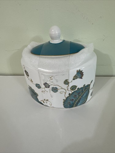 222 Fifth Eliza Teal Sugar Bowl New No Box. Dishwasher/microwave Safe With Lid - Picture 2 of 19