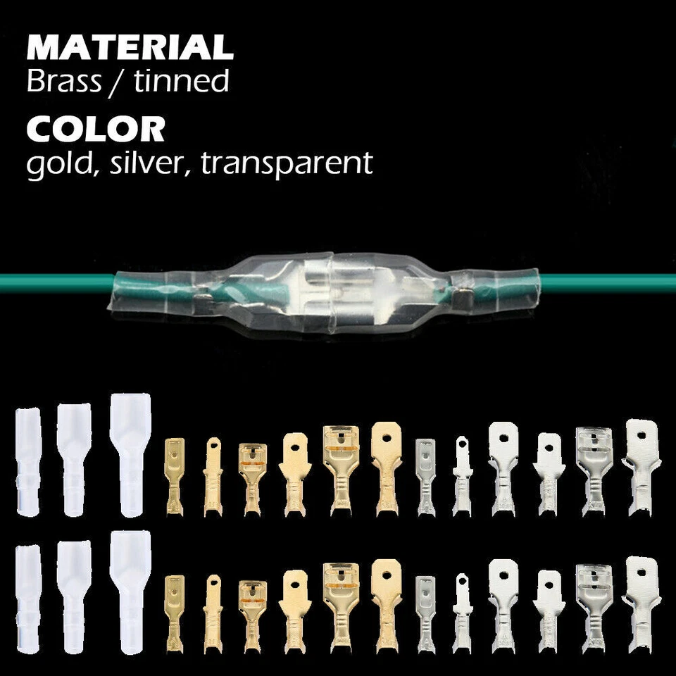 200-tlg 2,8 4,8 6,3mm Flachstecker Flachsteckhülsen Spade Kabelschuh unisoliert - Bild 4 von 4
