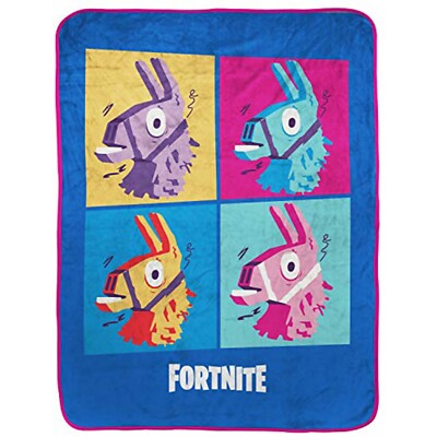 Fortnite Blue Llama Soft Cozy (40 x 50) inches Fleece Travel Blanket for  Kids