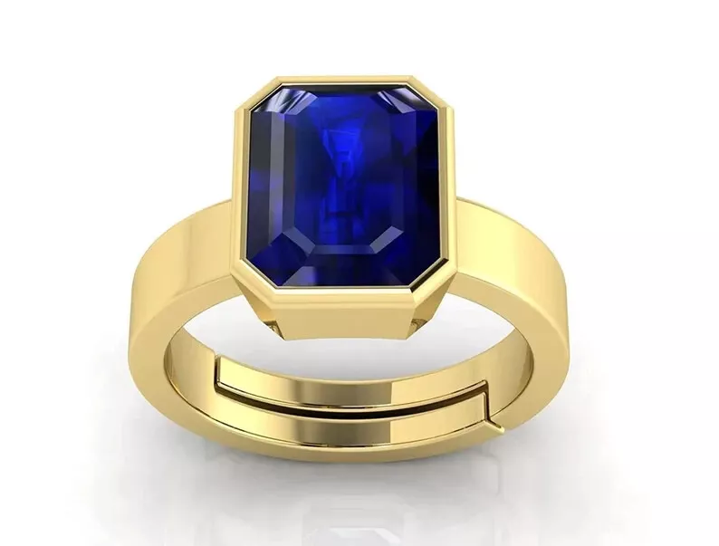 Natural Certified Blue Sapphire Neelam Gem Ring In Silver Sterling Rashi Ratan