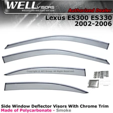 WELLvisors for Lexus ES300 ES330 02-06 Deflectors Rain Guards Window Visors