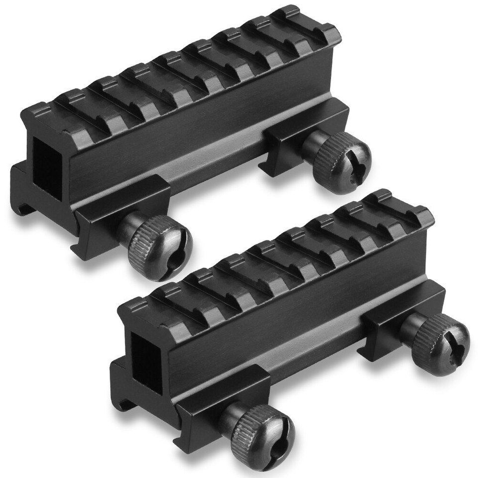1 Inch High Profile 8 Slots Picatinny Rail Riser Mount for Scopes Red ...