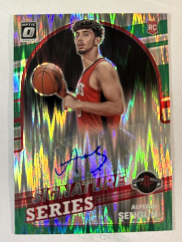 Alperen Sengun 2022 Donruss Optic Signature Series Green Shock Prizm Rookie Auto - Picture 8 of 9