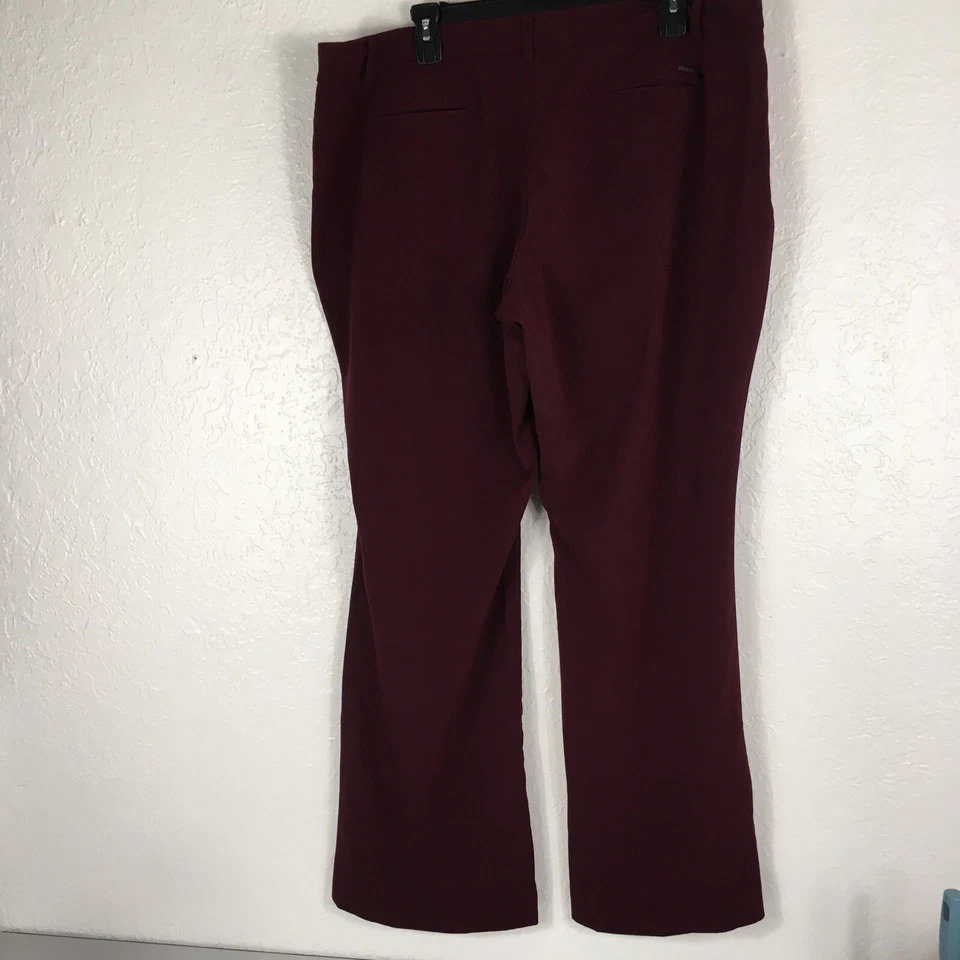New York & Company Stretch Womens Slacks 18 Average Plum Wine Flat Front Pockets - Image 2 of 4