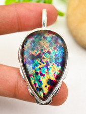 Multi Fire Labradorite Gemstone Pendant 925 Sterling Silver Pendant Jewelry Gift