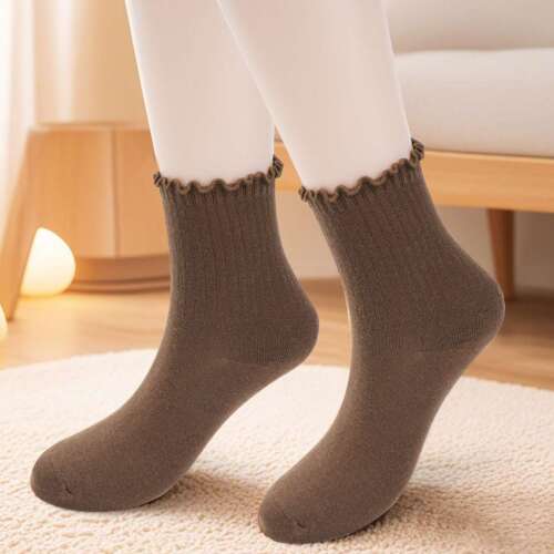 1/2/6Pairs Women Ruffle Socks Casual Ankle Breathable Knit Cotton Soft 4 Seasons - 第 9/21 張圖片