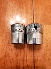 Snap On Vintage 1/2" Drive 9/16" 11/16" 8PT SAE Double Square Sockets Lot Of 2
