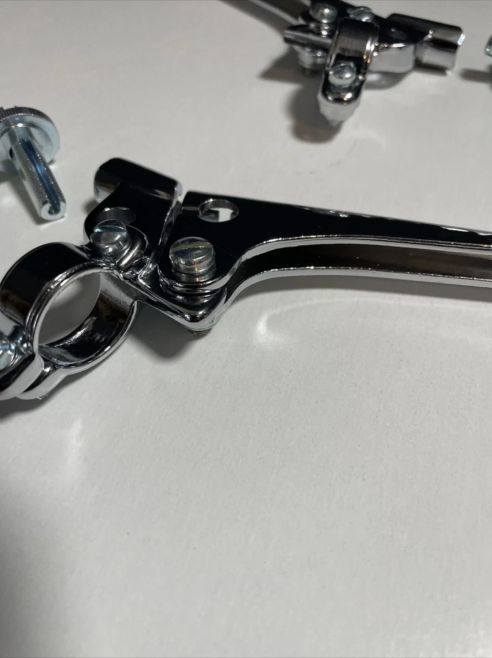 BSA Triumph Clutch Front Brake Chrome Lever Set 7/8" Handlebars 60-2242 60-2243 - Image 2 of 4