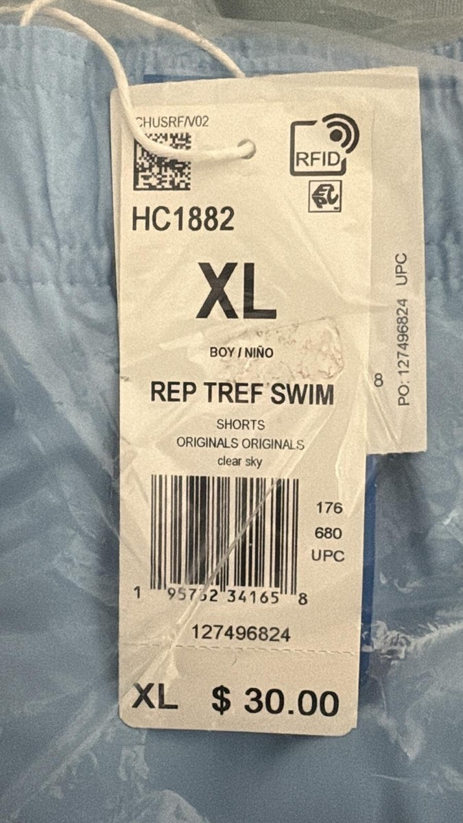 Adidas originals Repeating Trefoil Boys Swim Shorts Color Blue | eBay