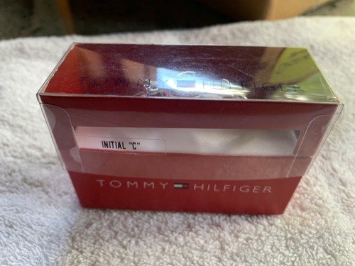 NEW VTG Tommy Hilfiger Engraved "C" Bangle Silver 7.5" - Picture 4 of 5