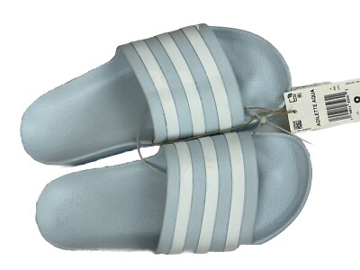 Adidas Adilette Aqua Slip On Sandals Slides Light Blue Summer