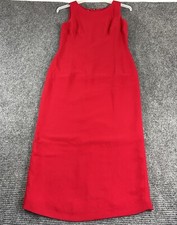 Talbots dress women's 6 sleeveless sheath red kick pleat midi lined NEW