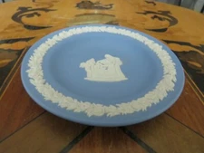 Vintage Wedgwood Pale Blue Jasperware Cupid as Oracle Ashtray Pin Dish Tray